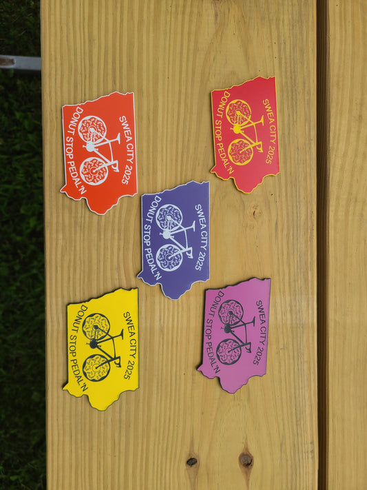 Swea City Donut Stop Pedal'n Keychain or Magnet