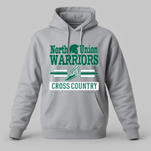 North Union Warriors Cross Country Hoodie Gray