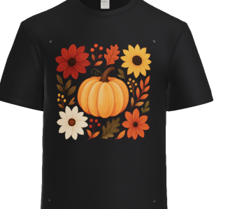 Fall Pumpkin Floral Shirt