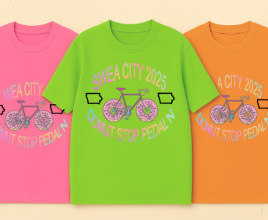 Donut Stop Pedal'n Swea City Ragbrai Shirt